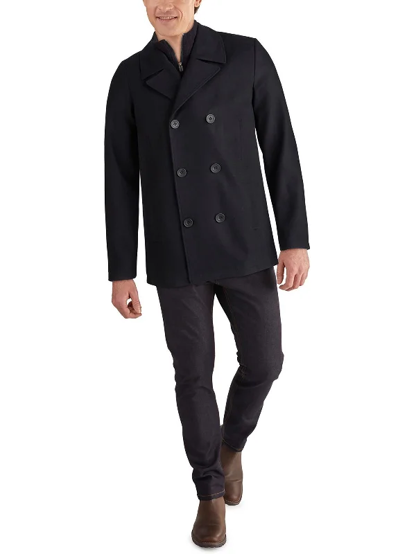 Big & Tall Mens Wool Blend Polyester Pea Coat Adventure