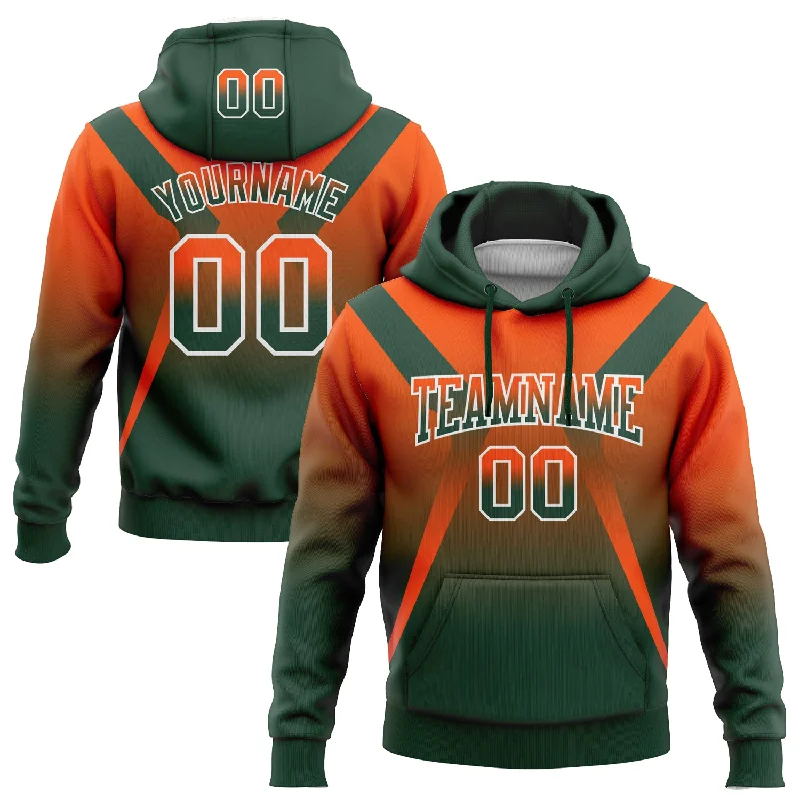 Custom Stitched Orange Green-White Fade Fashion Arrow Sports Pullover Sweatshirt Hoodie British Gentleman Style