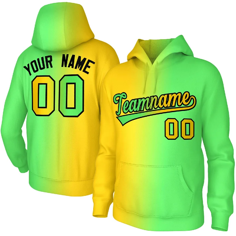 Custom Stitched Neon Green Gradient Fashion Sports Pullover Sweatshirt Hoodie Confident Men's High