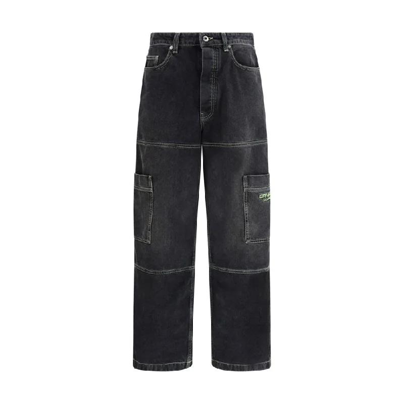 Off- Vintage Cargo Men's Jeans British Gentleman Style