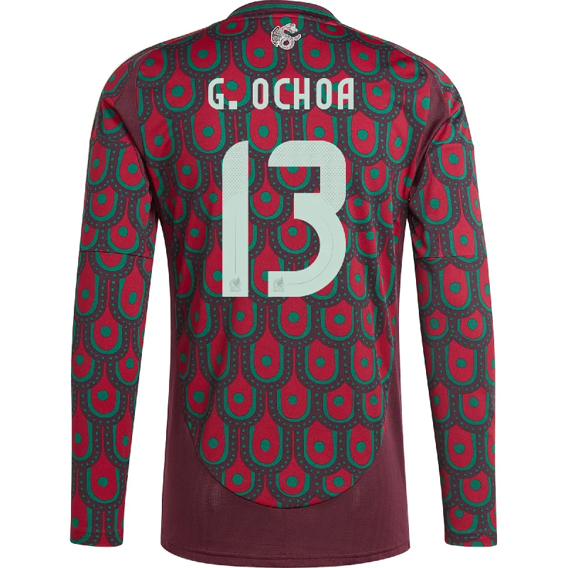 adidas Mens Mexico Guermillo Ochoa Home Long Sleeve Jersey 24/25 (Multicolor) Confident Men's High