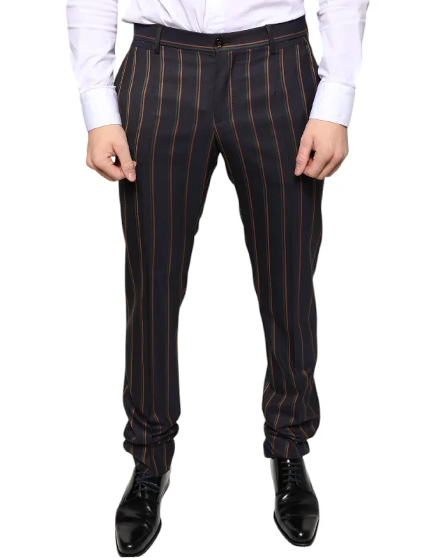 Dolce & Gabbana  Stripes Skinny Men Dress Men's Pants Cozy Men's Winter