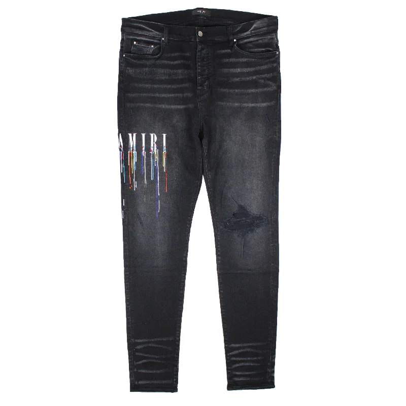 Amiri Paint Drip Jeans Aged - Black Bold Men's Animal