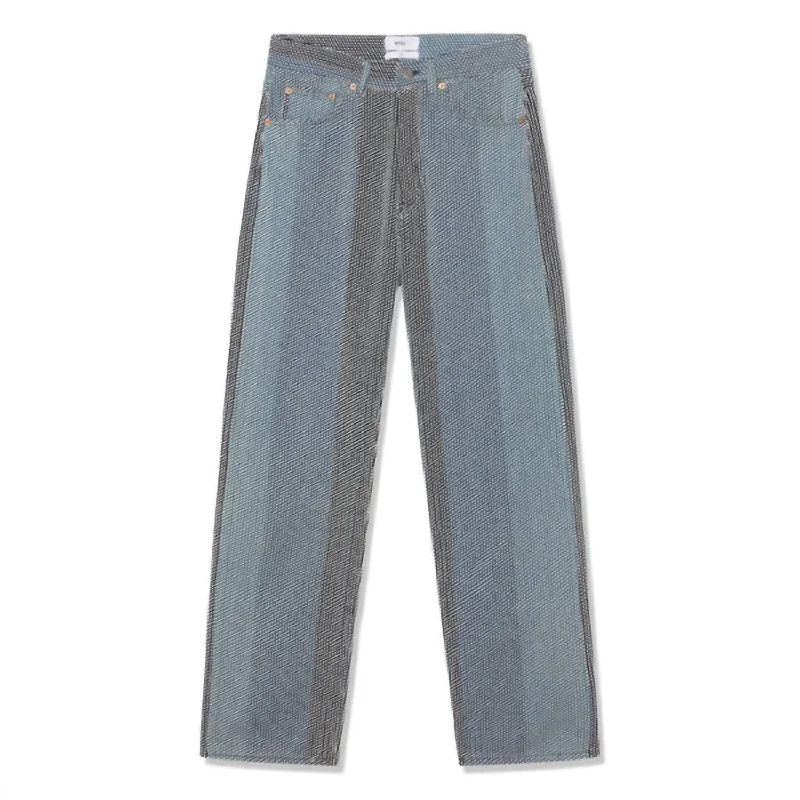 Men's Straight Leg Jeans In Indigo Sashiko Relaxed Men's Beach