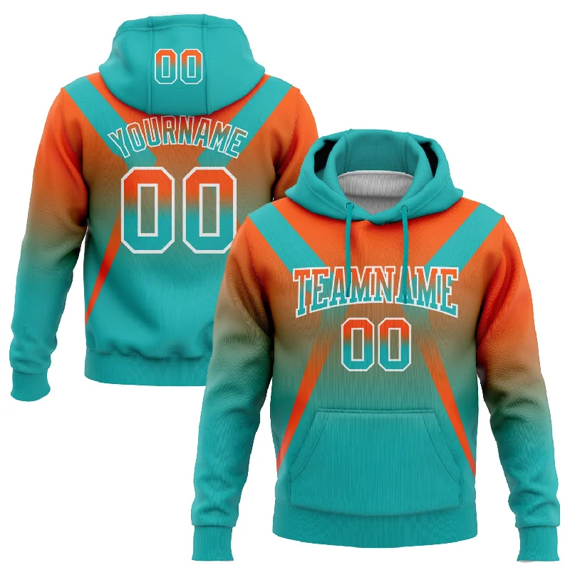 Custom Stitched Orange Aqua-White Fade Fashion Arrow Sports Pullover Sweatshirt Hoodie Youthful Men's Anime