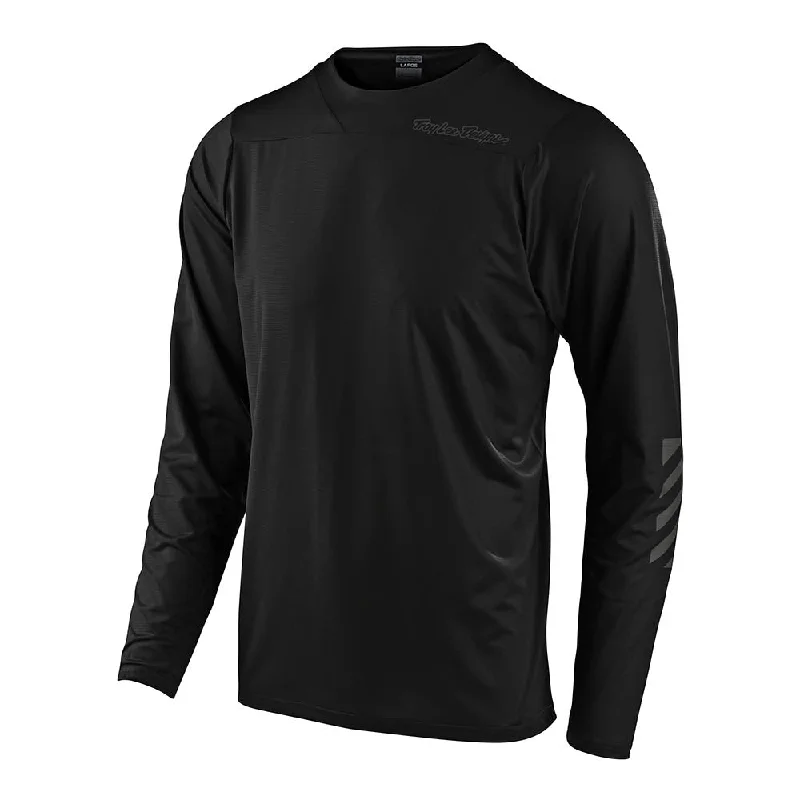 Skyline LS Jersey Solid Black Cool Men's Distressed