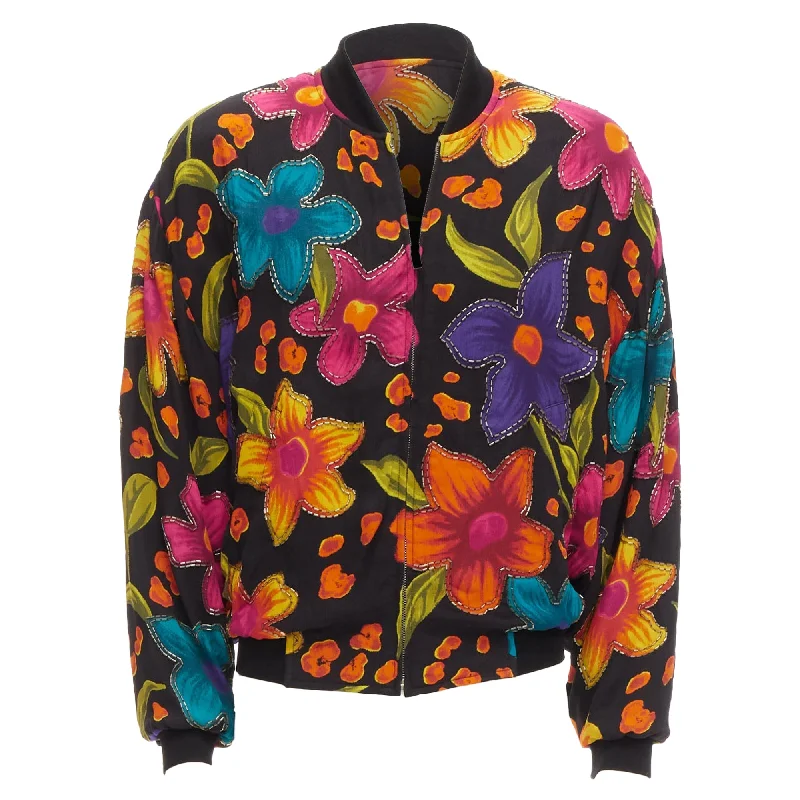 Saint Laurent Teddy floral crepe embellished bomber jacket Dapper Men's 1920S