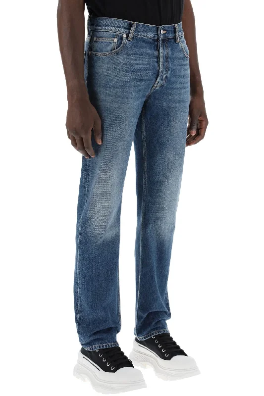 Alexander Mcqueen Straight Leg Jeans With Faux Pocket On The Back. Tailored