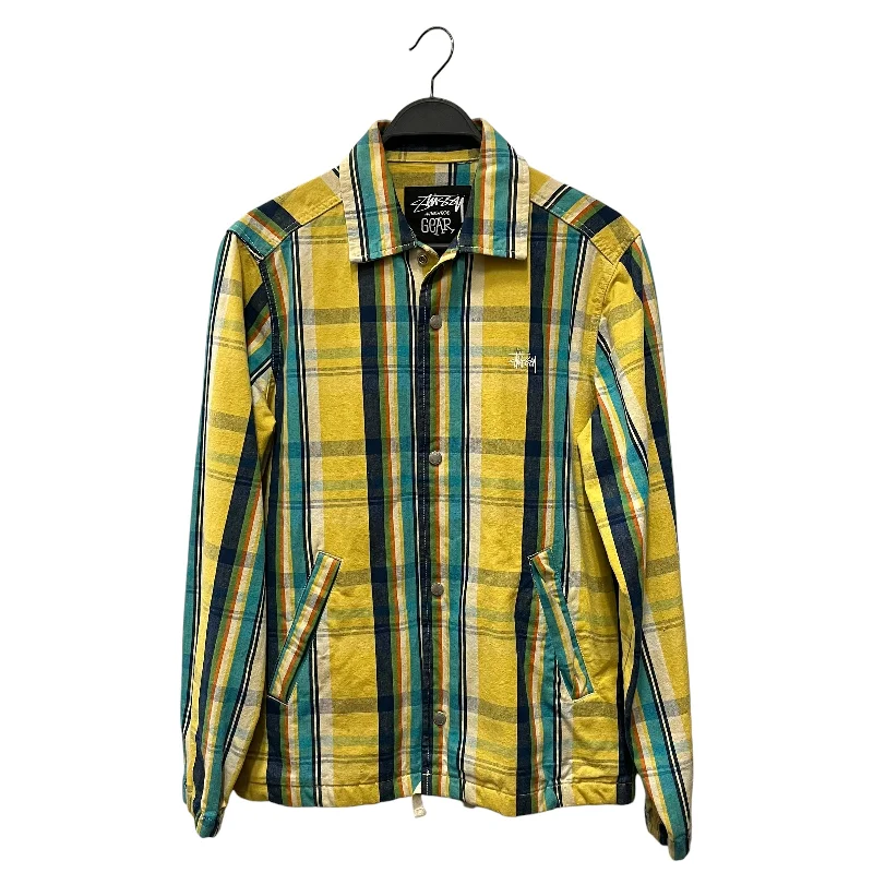 STUSSY/Jacket/M/Cotton/YLW/Plaid ZIp-Up Bold Men's Statement