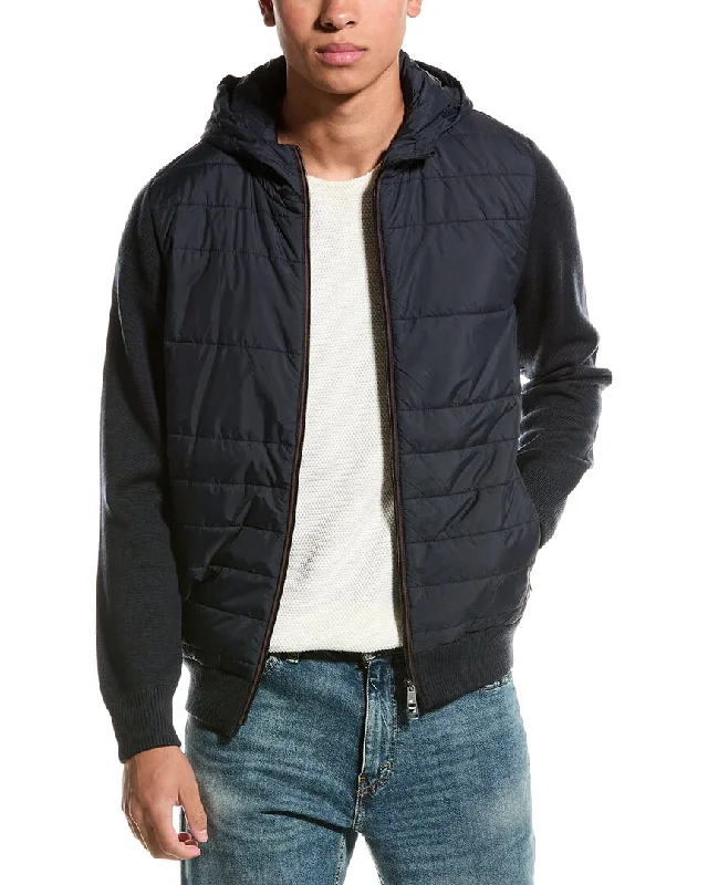 Raffi Quilted Wool-Blend Zip Hoodie Elegant Men's Cashmere