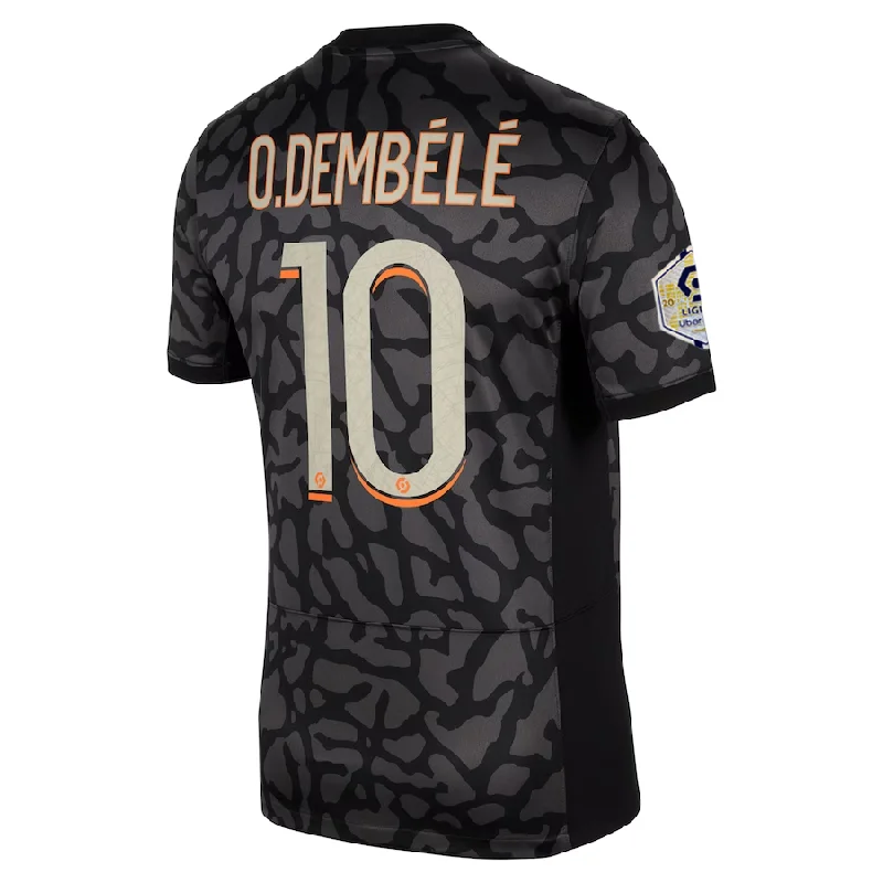 Nike Paris Saint-Germain Ousmane Dembele Third Jersey w/ Ligue 1 Patch 23/24 (Anthracite/Black/Stone) Relaxed Men's Beach