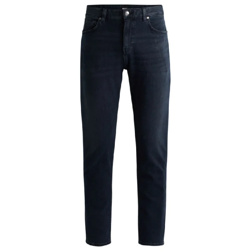 Maine Regular-fit jeans in coal-navy Italian denim Dynamic Men's Moto