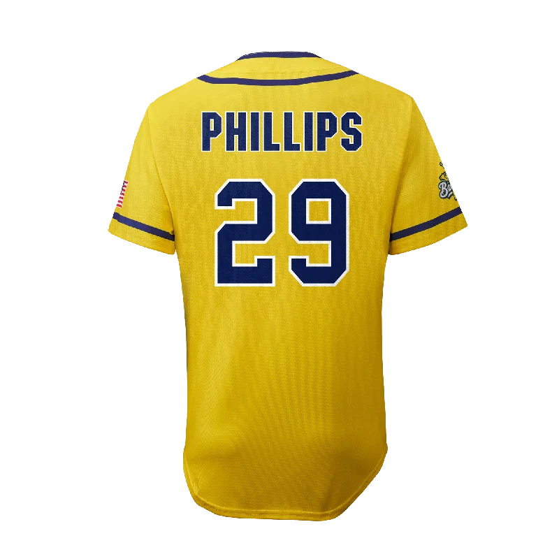 Bananas Zack Phillips #29 EvoShield Jersey - Yellow Earthy Men's Hemp