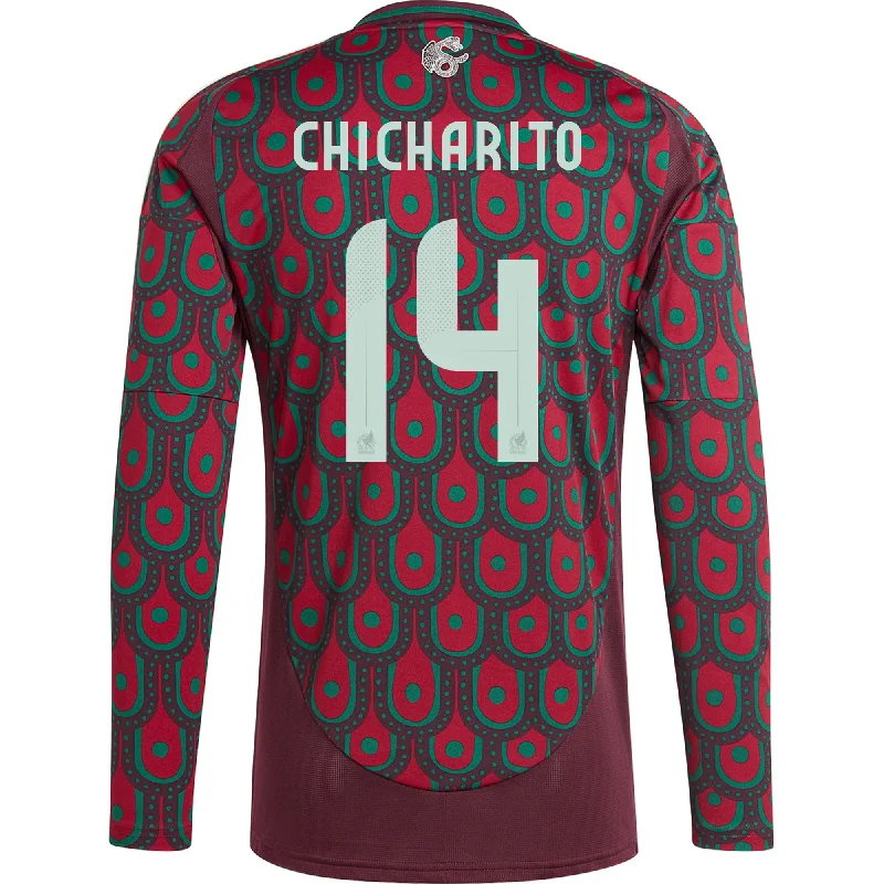 adidas Mens Mexico Chicharito Home Long Sleeve Jersey 24/25 (Multicolor) Bohemian Men's Free