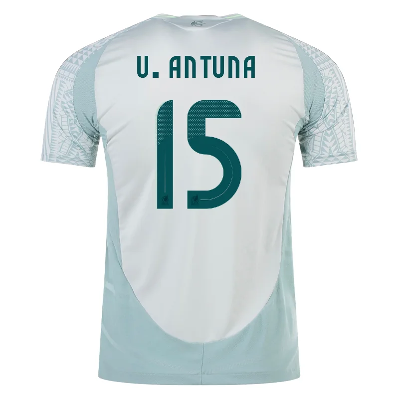 adidas Mens Mexico Authentic Uriel Antuna Away Jersey 24/25 (Linen Green) Modern Men's Geometric