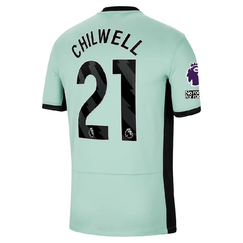 Nike Chelsea Ben Chilwell Third Jersey w/ EPL + No Room For Racism Patches 23/24 (Mint Foam/Black) Modern Men's Tech