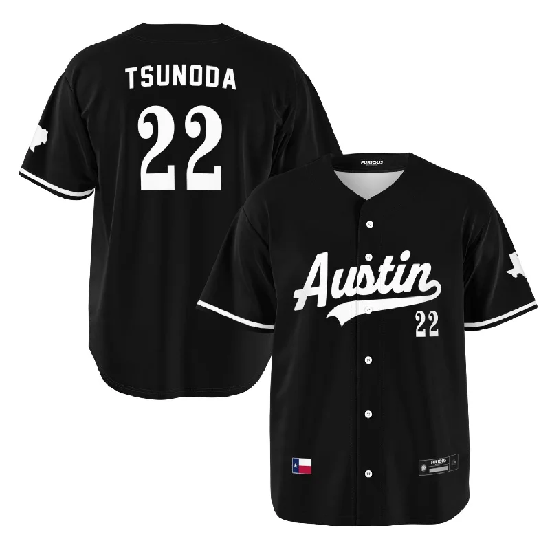 Tsunoda - Jet Black Austin Jersey Relaxed Men's Beach