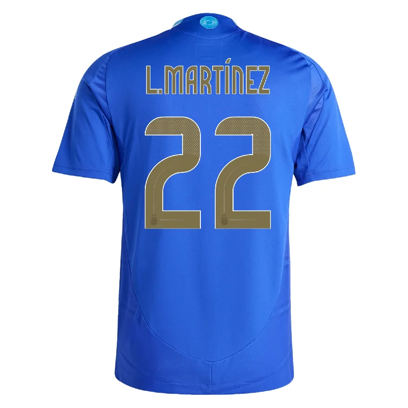 adidas Argentina Authentic Lautaro Martinez Away Jersey 24/25 (Lucid Blue/Blue Burst) Unique Men's Patch