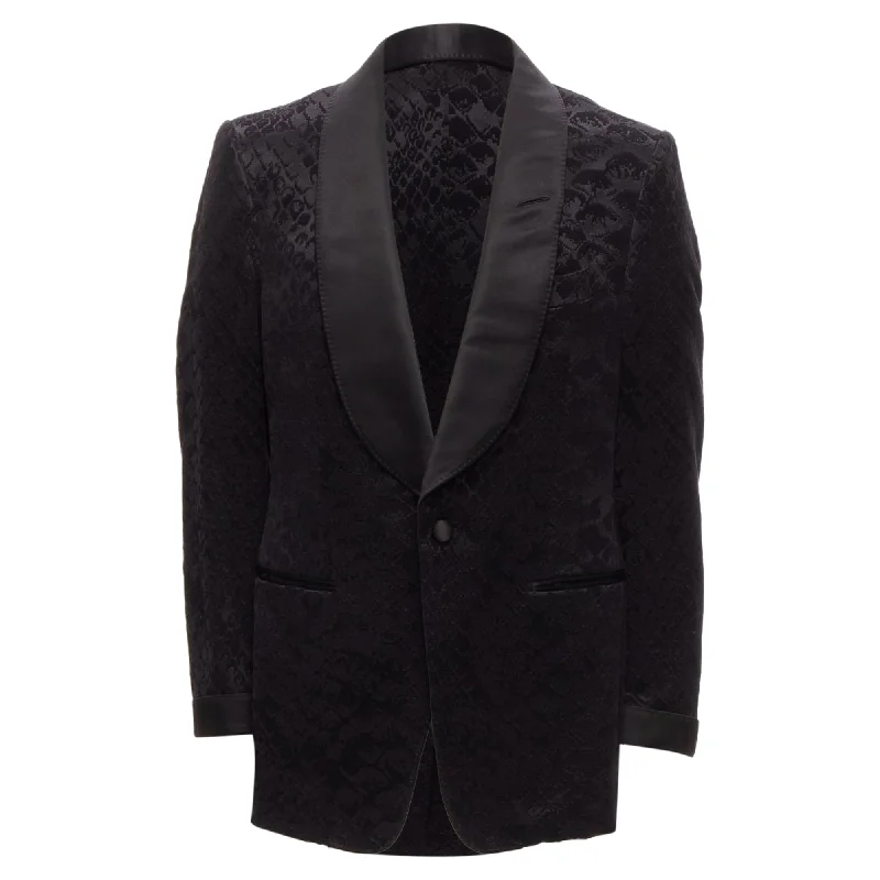 Tom Ford satin shawl collar python jacquard tuxedo jacket Refined Men's European