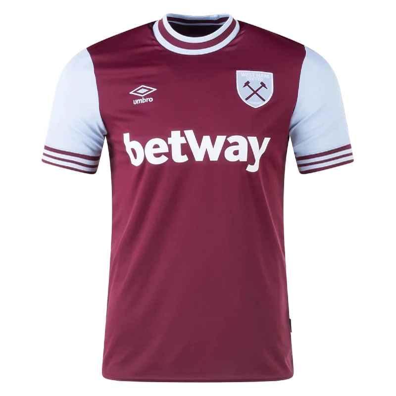 Umbro West Ham Home Jersey 24/25 (Maroon/Sky Blue) Refined Men's Classic 