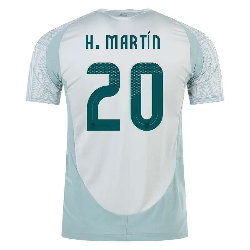 adidas Mens Mexico Authentic Henry Martín Away Jersey 24/25 (Linen Green) Elegant Men's Cashmere