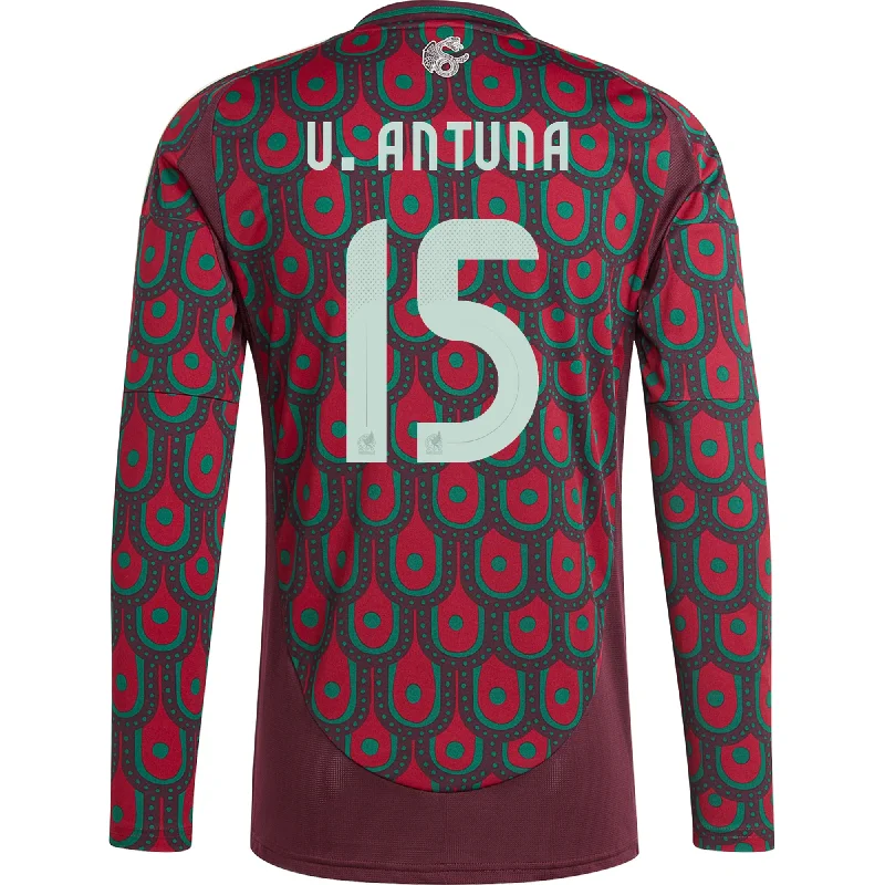 adidas Mens Mexico Uriel Antuna Home Long Sleeve Jersey 24/25 (Multicolor) Sharp Men's Italian