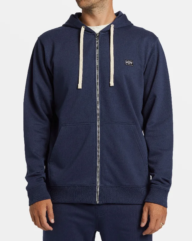 All Day Zip Hoodie - Dusty Navy Tailored