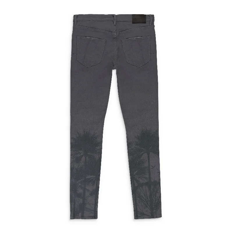 PALMS PRINT CHARCOAL SKINNY JEANS Bold Men's Animal