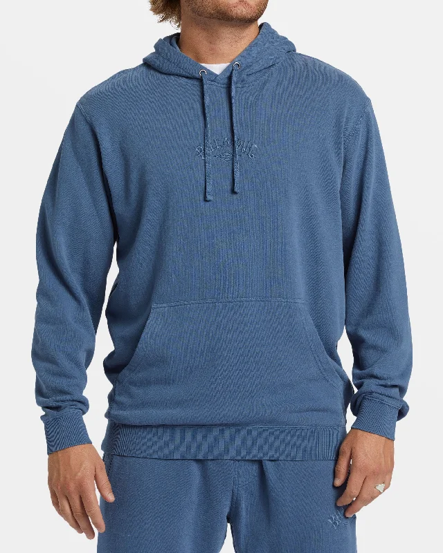 Wave Washed Hoodie - Slate Blue Relaxed Men's Australian 