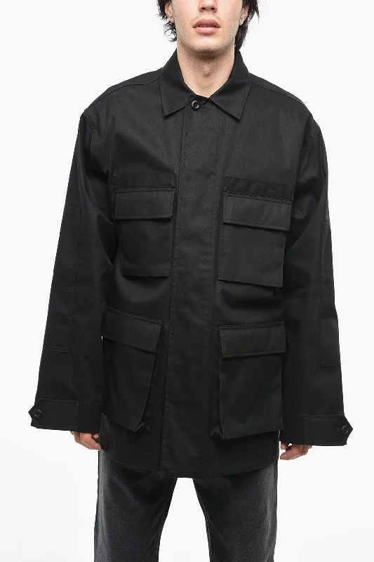 Balenciaga Cotton Cargo Jacket with Concealed Placket S Standard size Youthful Men's Anime