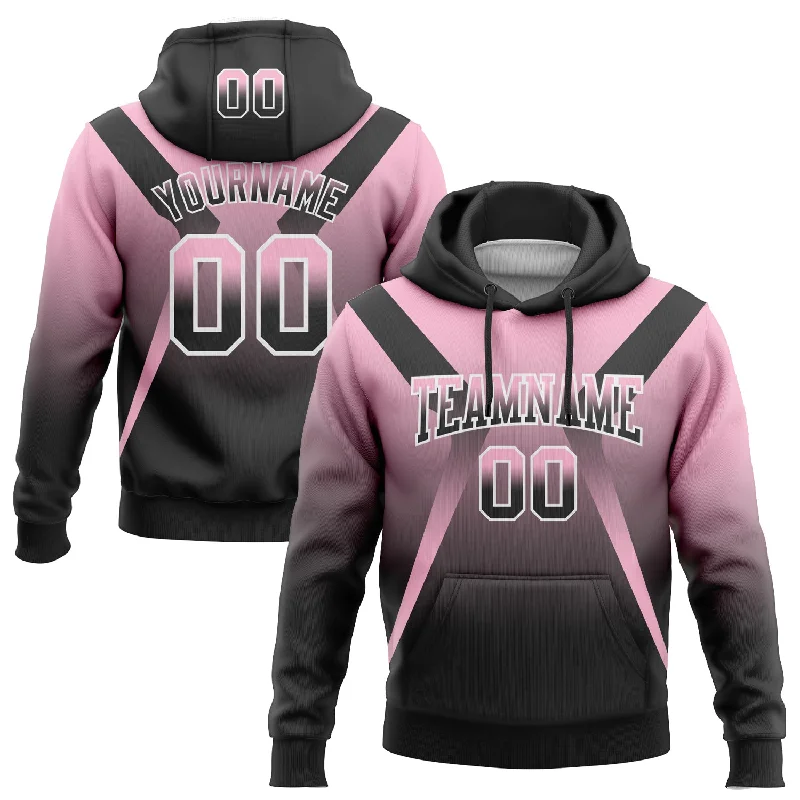 Custom Stitched Light Pink Black-White Fade Fashion Arrow Sports Pullover Sweatshirt Hoodie Lumberjack