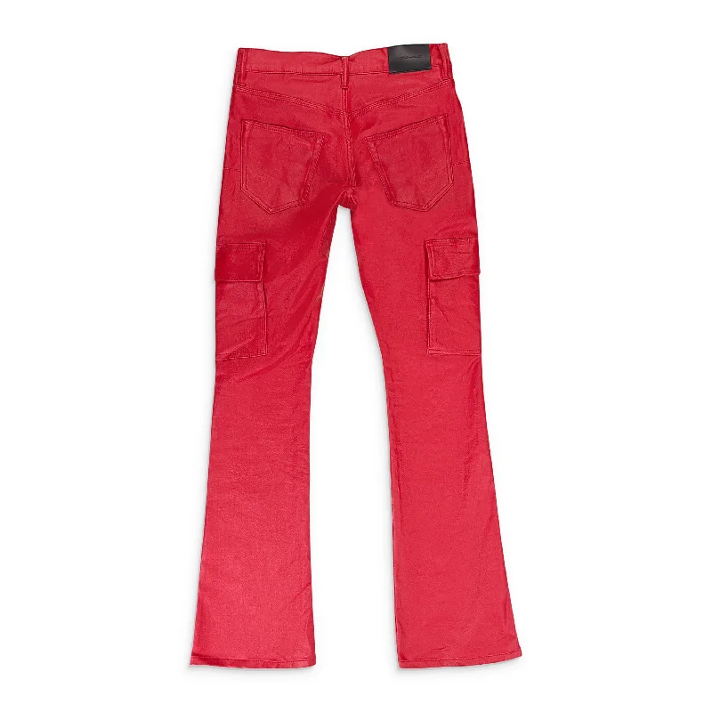 PATENT FILM CARGO FLARE RED SKINNY JEANS Dapper Men's Bow