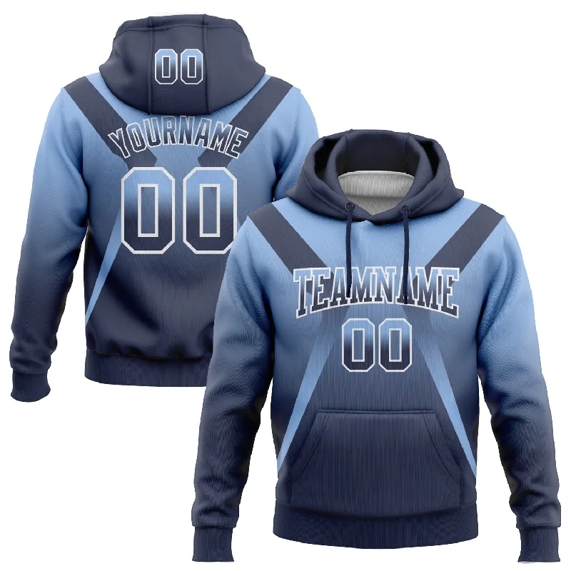 Custom Stitched Light Blue Navy-White Fade Fashion Arrow Sports Pullover Sweatshirt Hoodie Streetwear Style