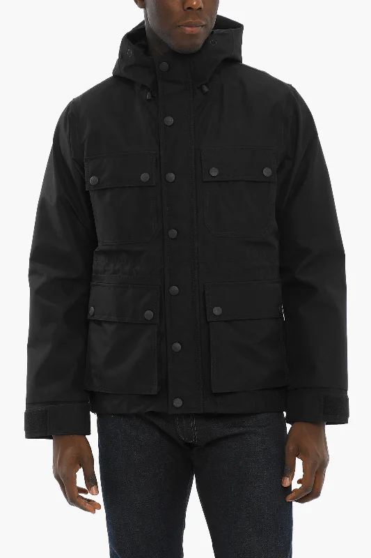 Woolrich Utility GTX LINED MOUNTAIN Jacket with Snap Buttons Sleek Men's Metallic