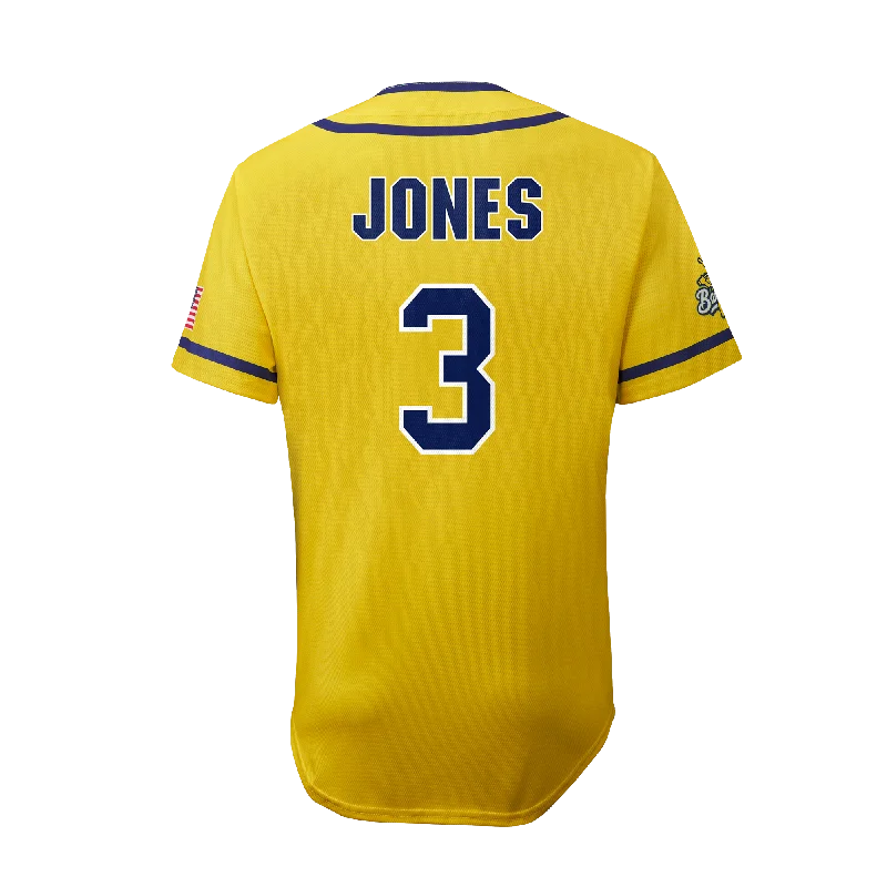 Bananas Eric Jones #3 EvoShield Jersey - Yellow Dynamic Men's High