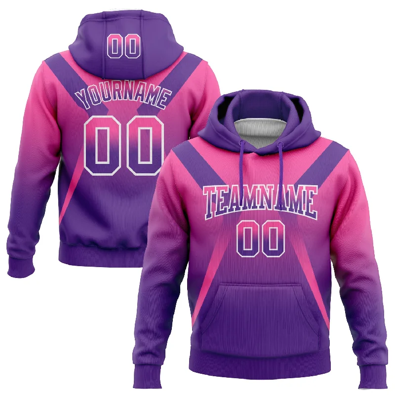 Custom Stitched Pink Purple-White Fade Fashion Arrow Sports Pullover Sweatshirt Hoodie Youthful Men's Anime