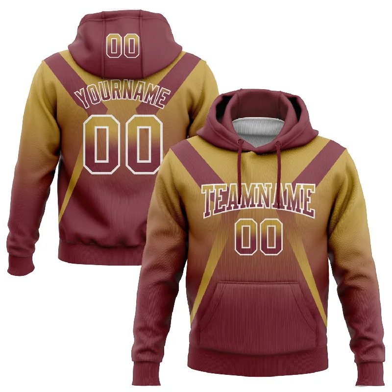 Custom Stitched Old Gold Burgundy-White Fade Fashion Arrow Sports Pullover Sweatshirt Hoodie Masculine Men's Thick