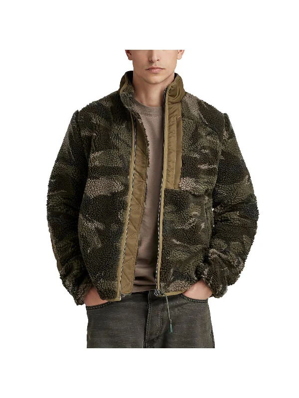 Mens Cold Weather Camoulage Fleece Jacket Cozy Men's Sherpa