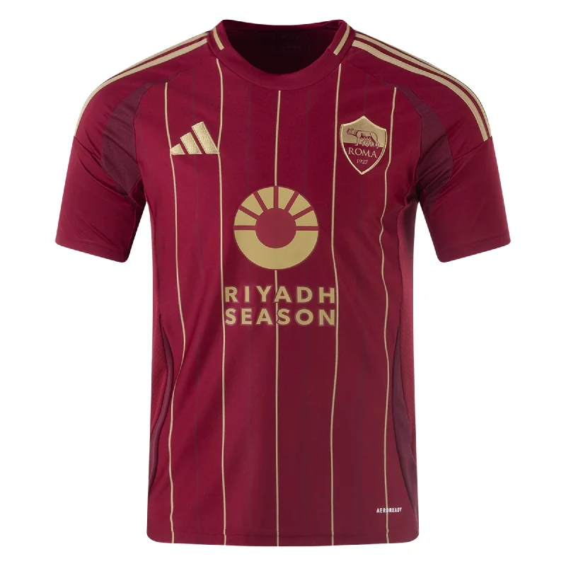 adidas Roma Home Jersey 24/25 (Burgundy/Gold) Trendy Men's Oversized