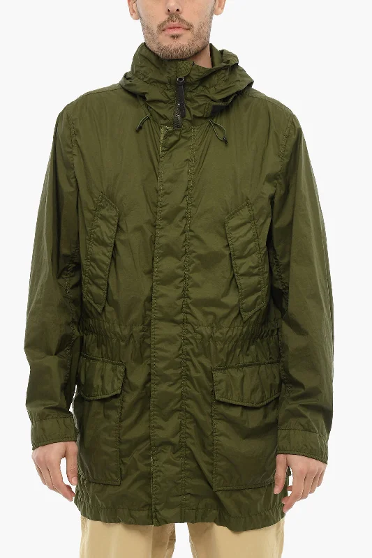 Woolrich Solid Color Parka with Hidden Closure Unique Men's Patch