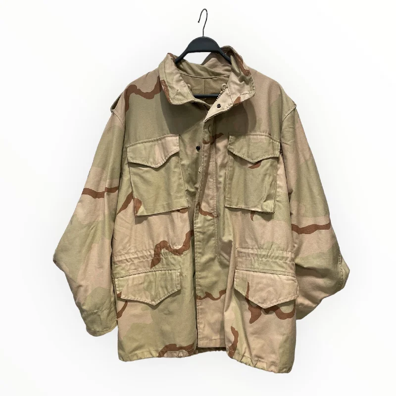 MILITARY/Jacket/L/Cotton/KHK/Camouflage/ Casual Men's Loose