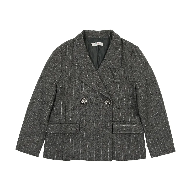 Coco Blanc Boys Blazer Grey Pinstripe Artistic Men's Hand