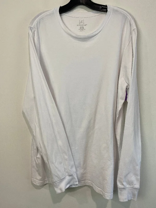 White Top Long Sleeve George, Size Xl Cool Men's Distressed