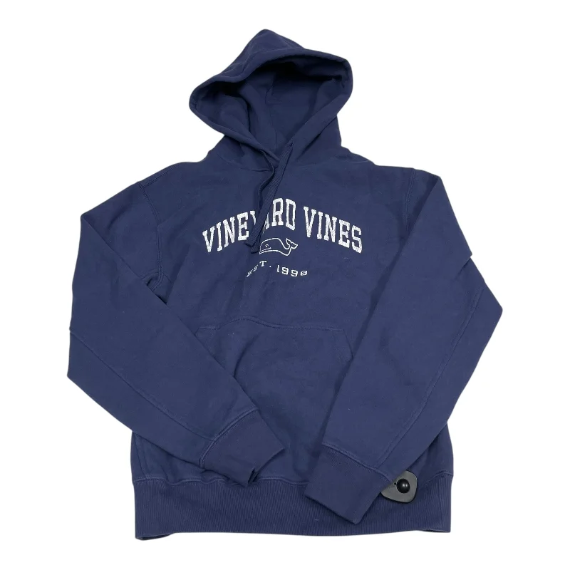 Sweatshirt Hoodie By Vineyard Vines In Navy, Size: S Sleek Men's Metallic