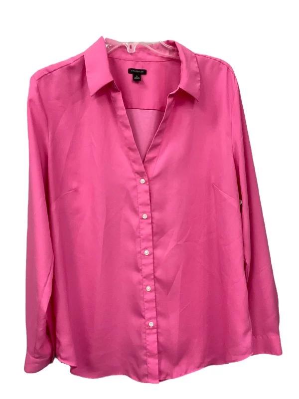 Pink Top Long Sleeve Basic Ann Taylor, Size Xl Practical Men's Quick