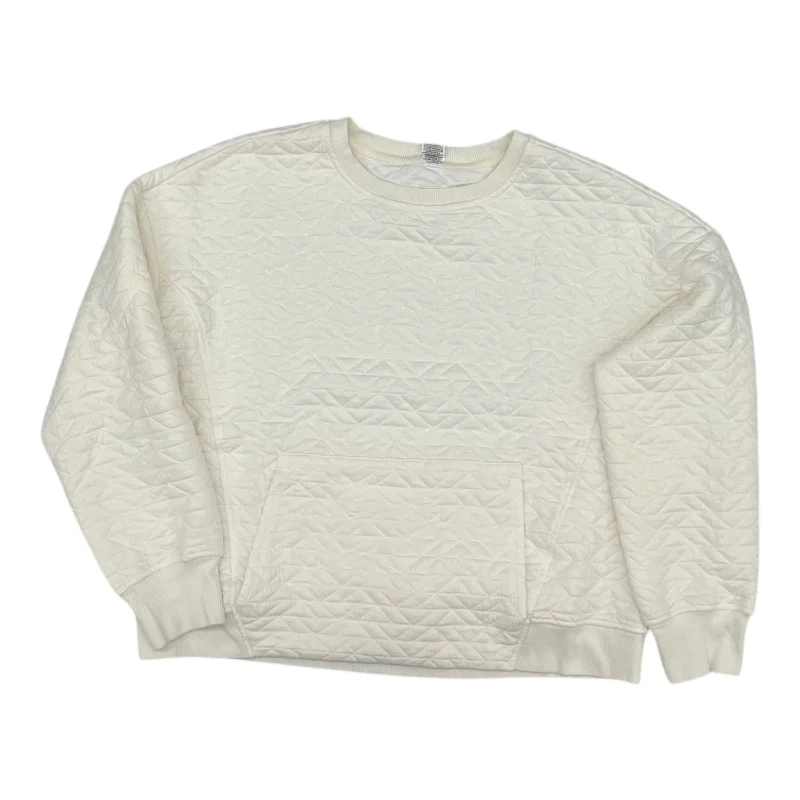 Athletic Sweatshirt Crewneck By Rbx In White, Size:L Polished Men's Silk