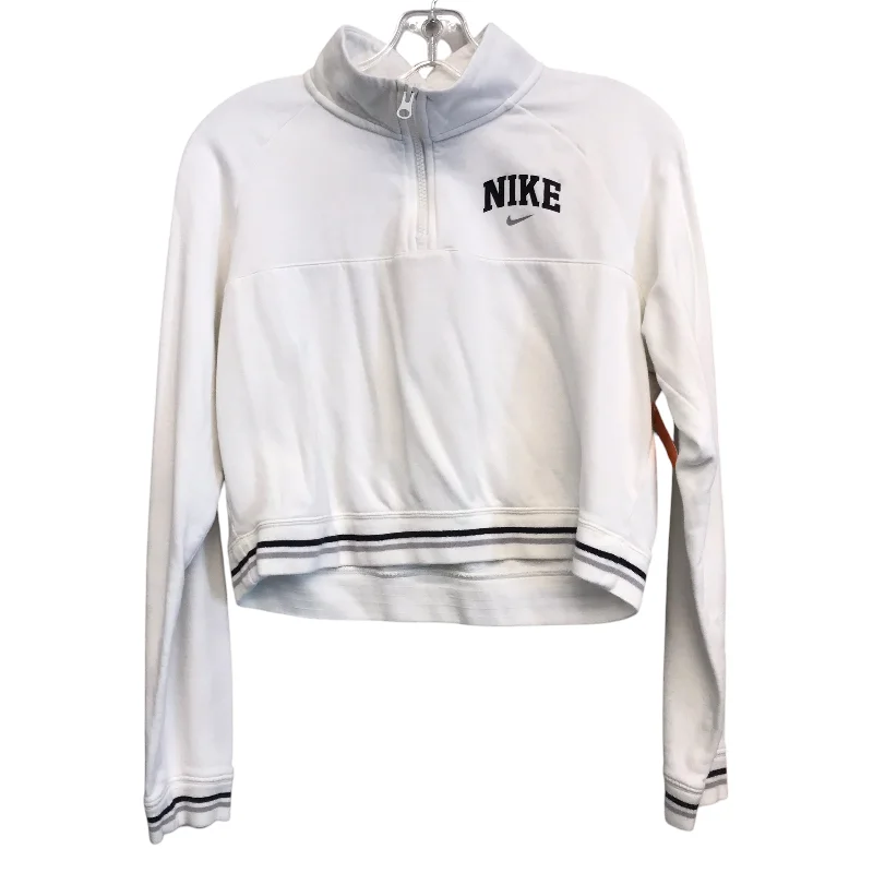 Athletic Sweatshirt Collar By Nike In White, Size:M Vacation