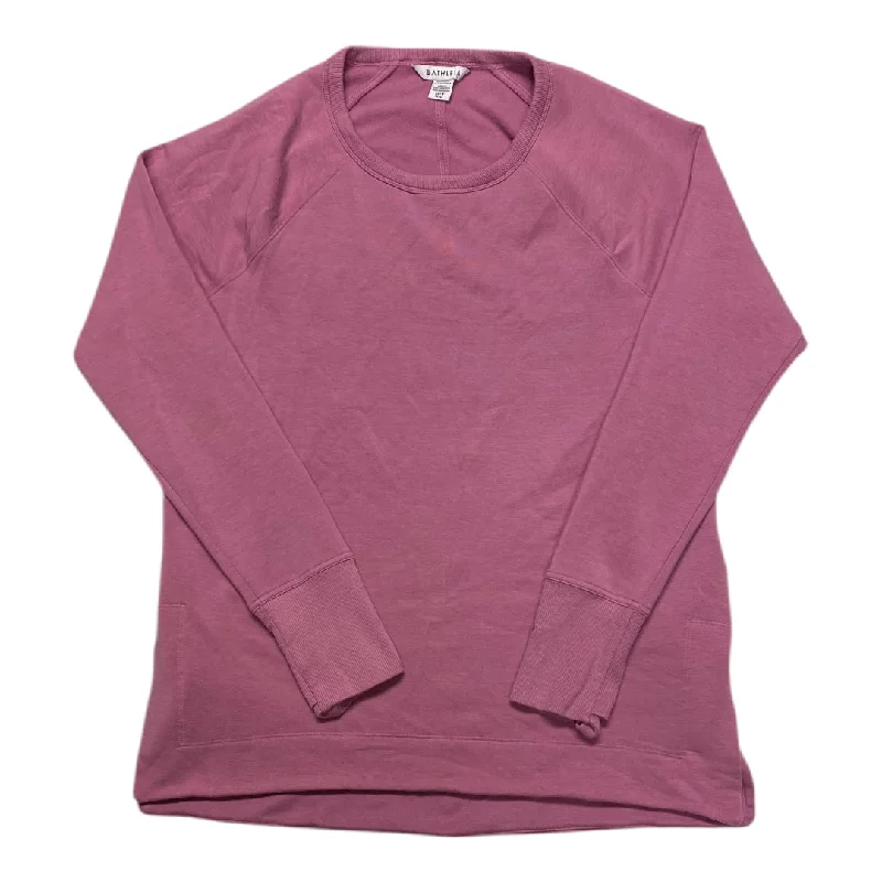 Athletic Sweatshirt Crewneck By Athleta In Pink, Size:M Refined Men's European