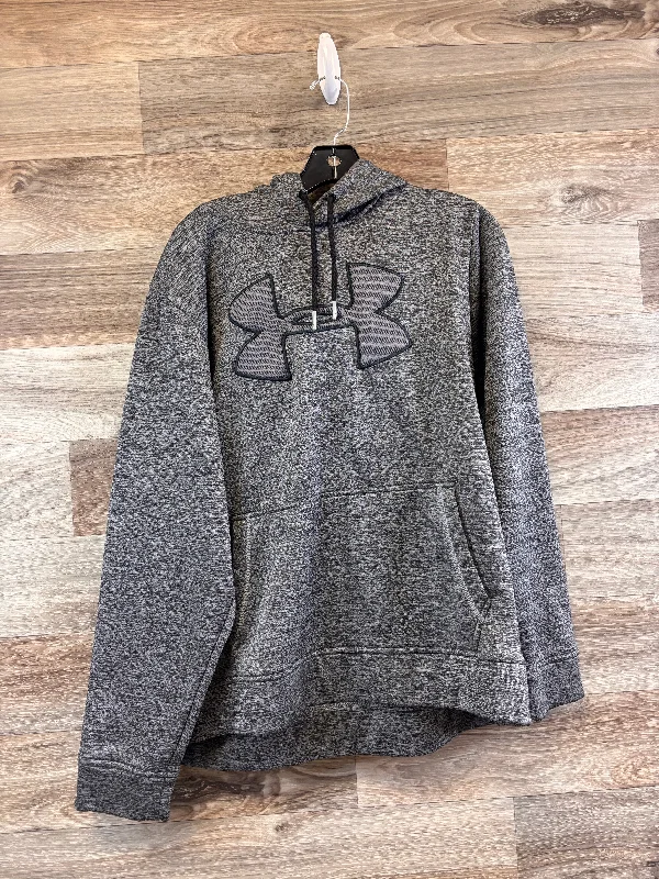 Athletic Sweatshirt Hoodie By Under Armour In Grey, Size: L Laid