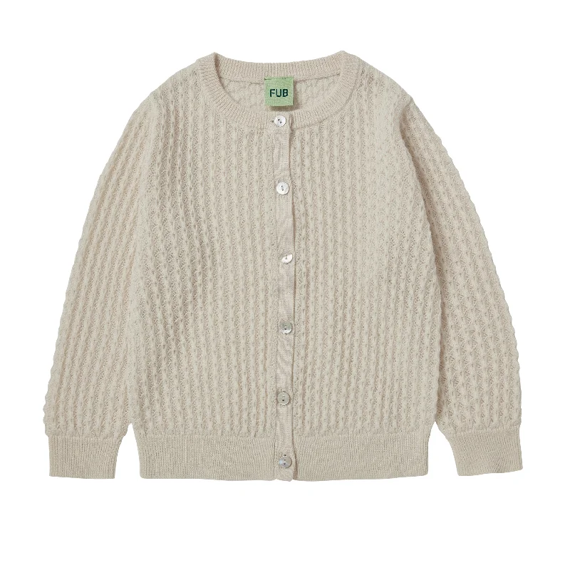 Fub Pointelle Cardigan Ecru AW24 Street